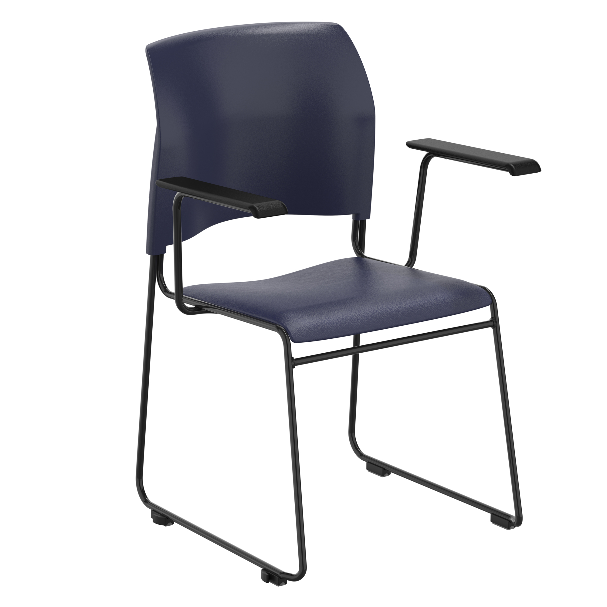 National Public Seating, 8700 Series Vinyl Stack Chair, Blue With Armrest, Included (qty.) 1 Model# 8704-10-04-A